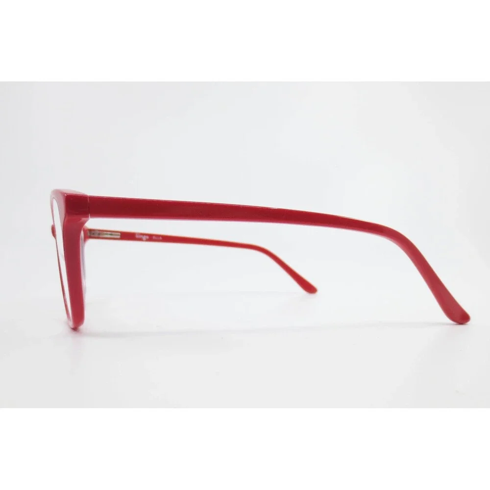 Liingo Ella Eyeglasses Poppy Red 48-15-130 Rectangular Frames Demo Lenses